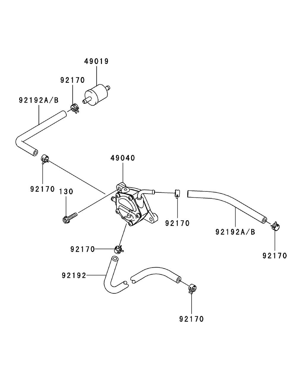 Kawasaki Fxt00v-Bs04 Fuel Tank And Fuel Valve Diagram and Parts List for S7237-KW 53CI8DU8050-37HP Cub Cadet Lawn Tractor